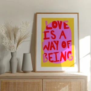 Plakat More Amor - kolorowa grafika maksymalistyczna Jasnoszary