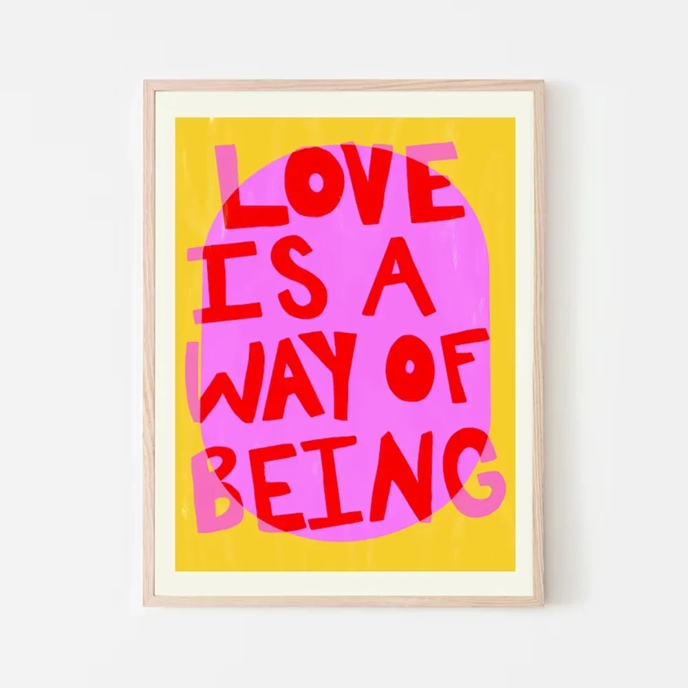 Plakat More Amor Por Favor - kolorowa typografia Zielony
