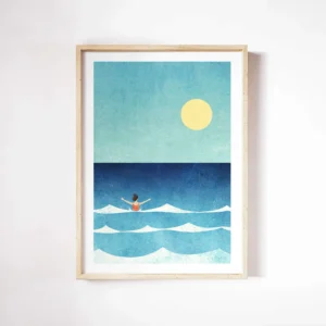 Plakat morski minimalistyczny – wybrzeże Wzór 1