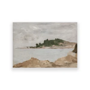 Plakat morski pejzaż – vintage grafika coastal Wzór 1