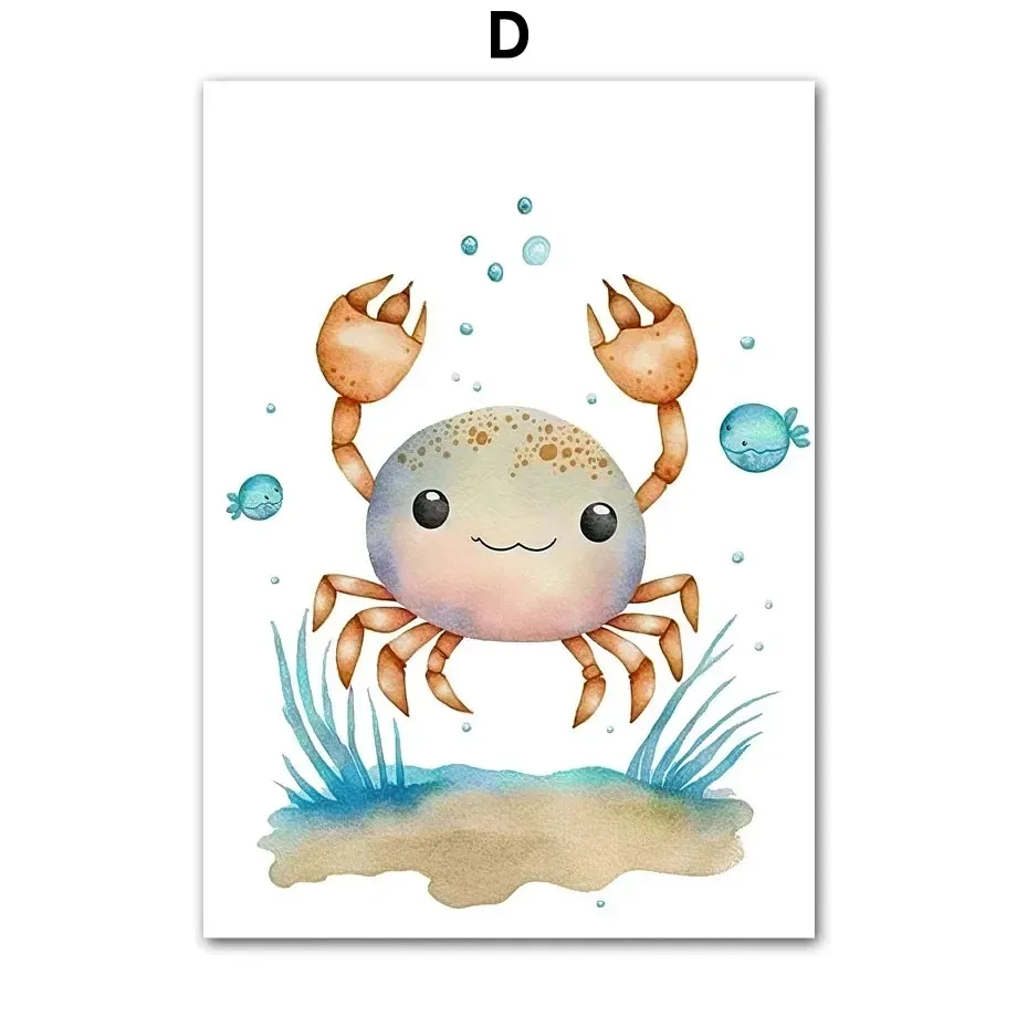 Plakat morskie zwierzeta do pokoju dziecka Wzór 5