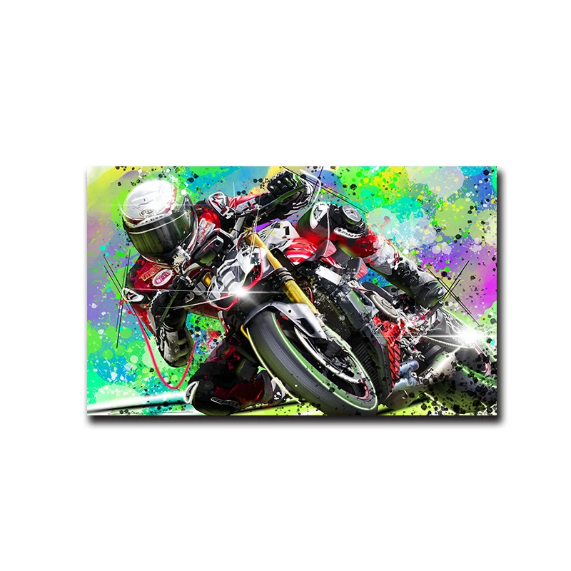 Plakat z motocyklem do salonu Czerwony
