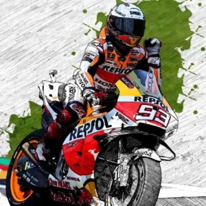 Plakat z motocyklem do salonu Jasnożółty