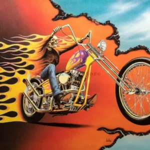 Klasyczny motocykl - plakat vintage Złoto