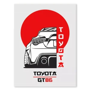 Plakat motoryzacyjny Nissan Skyline R34 JDM w stylu lat 80. Sku 11