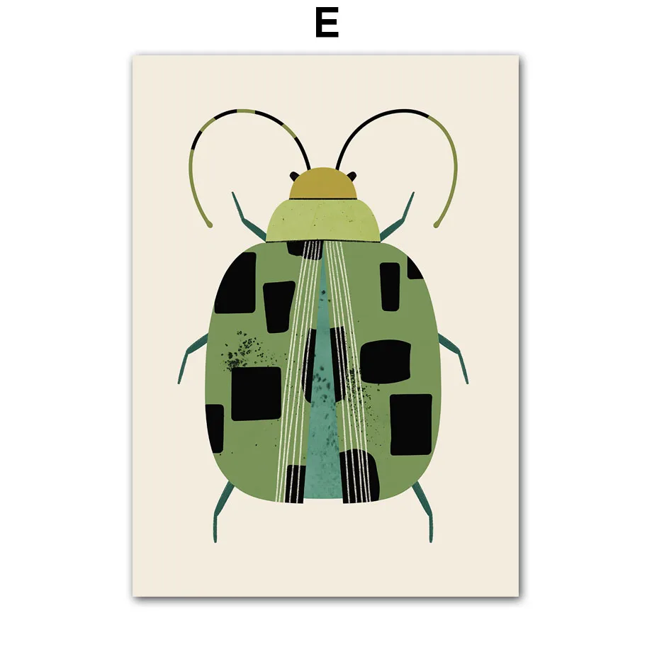 Motyle i owady plakat w stylu skandynawskim Fioletowy