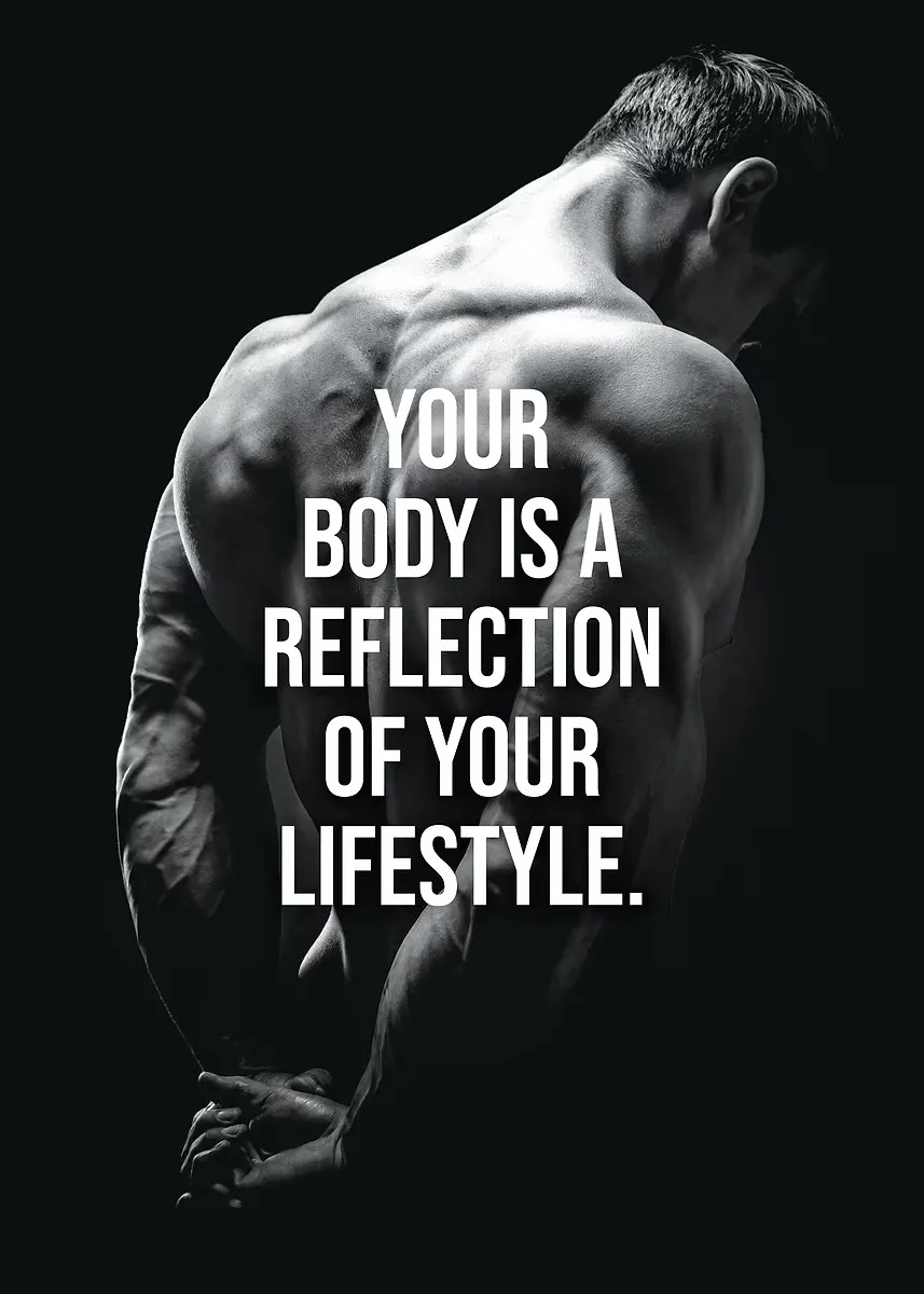 Plakat motywacyjny fitness z cytatem Wzór 2