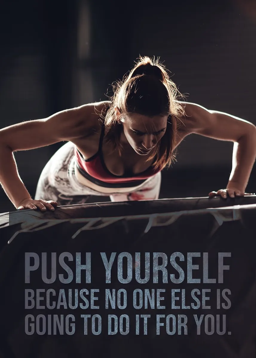Plakat motywacyjny fitness z cytatem Wzór 4