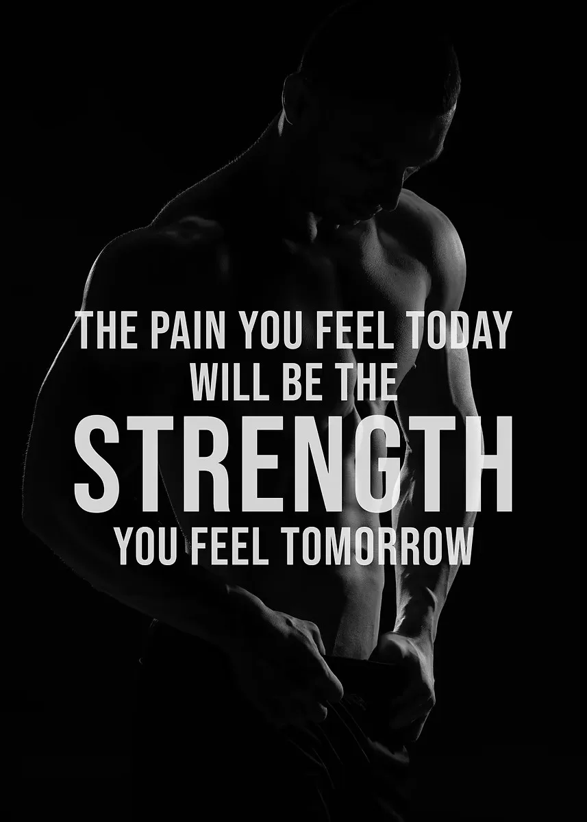 Plakat motywacyjny fitness z cytatem Wzór 7