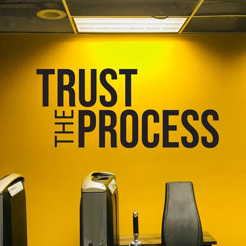 Plakat motywacyjny Trust the Process Czerwony