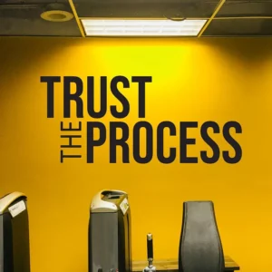 Plakat motywacyjny Trust the Process Jasnozielony