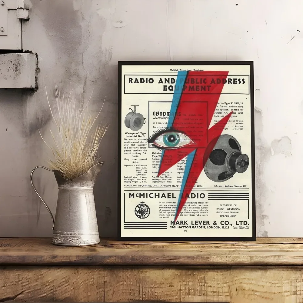 Plakat z muzyczną ikoną w stylu retro Złoto
