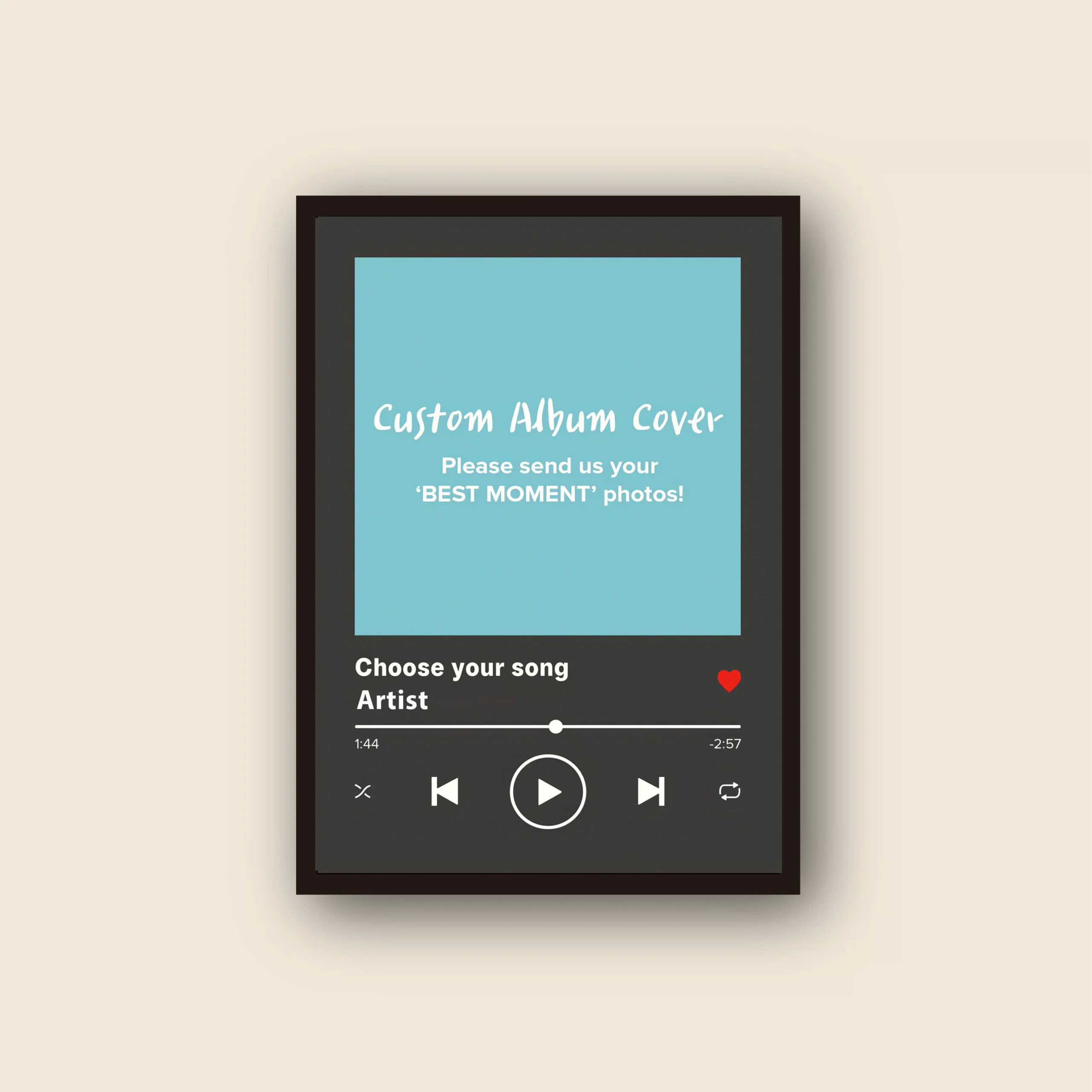 Plakat muzyczny z okładką albumu na zamówienie Only canvas