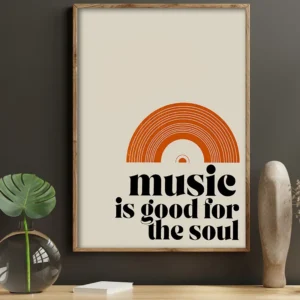 Plakat Muzyka Cytat Music is Good for the Soul Wzór 1