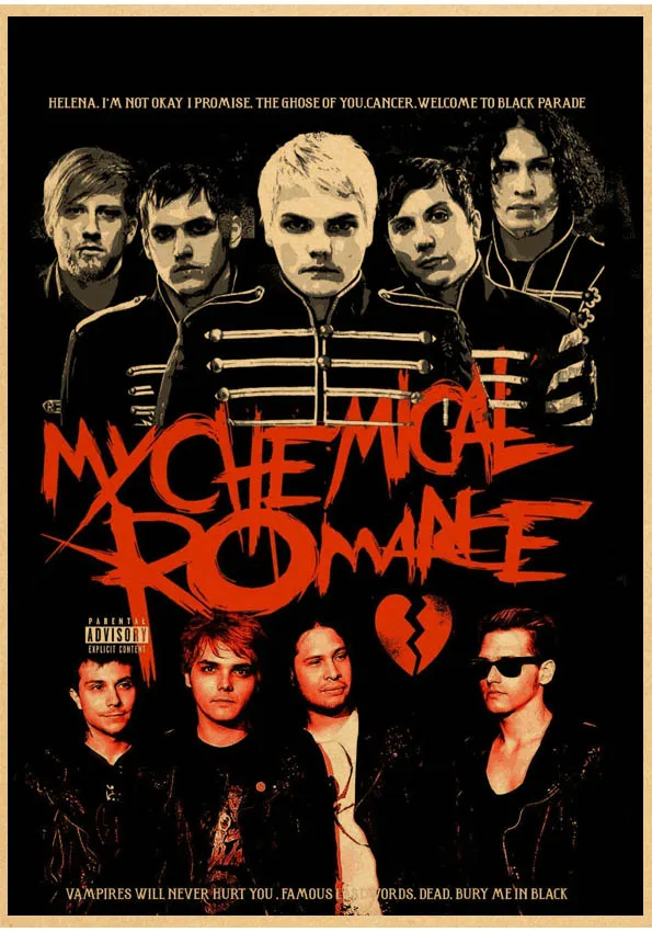 Plakat My Chemical Romance w stylu vintage Wzór 3