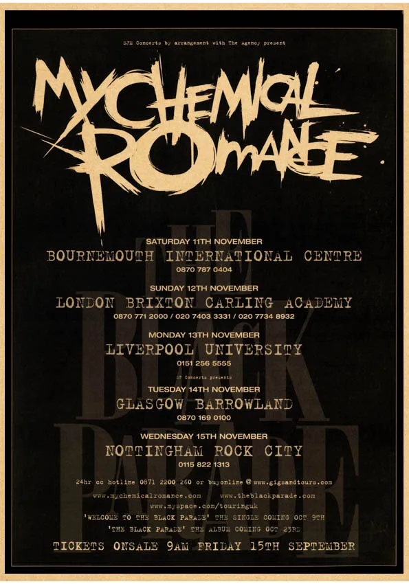 Plakat My Chemical Romance w stylu vintage Wzór 5