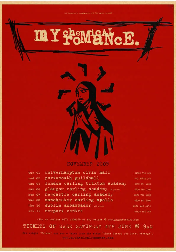 Plakat My Chemical Romance w stylu vintage Wzór 7