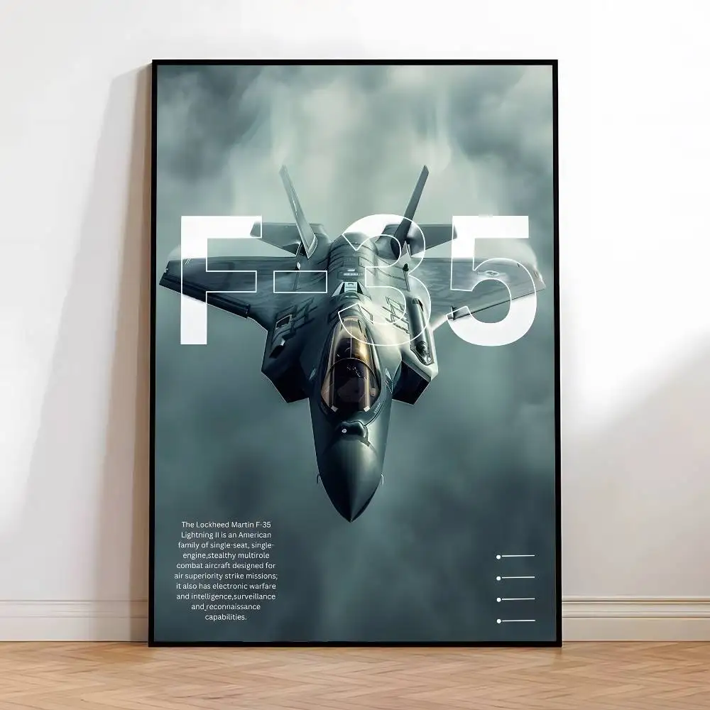 Plakat myśliwiec - nowoczesna dekoracja lotnicza Czarny