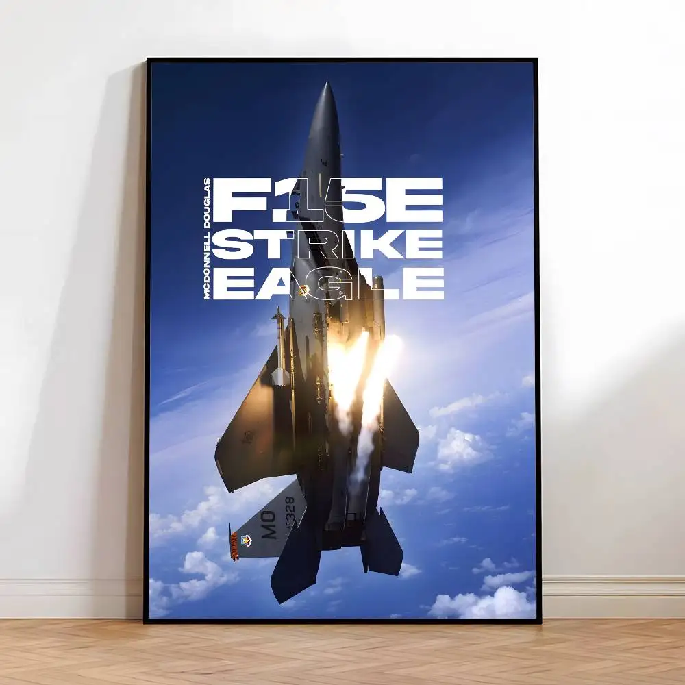 Plakat myśliwiec - nowoczesna dekoracja lotnicza Srebrny