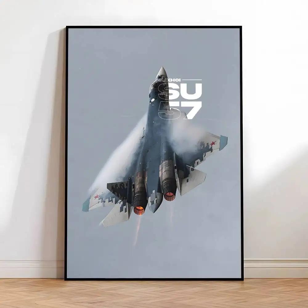 Plakat myśliwiec - nowoczesna dekoracja lotnicza Szary