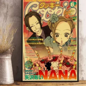 Plakat NANA - anime w stylu retro Czerwony