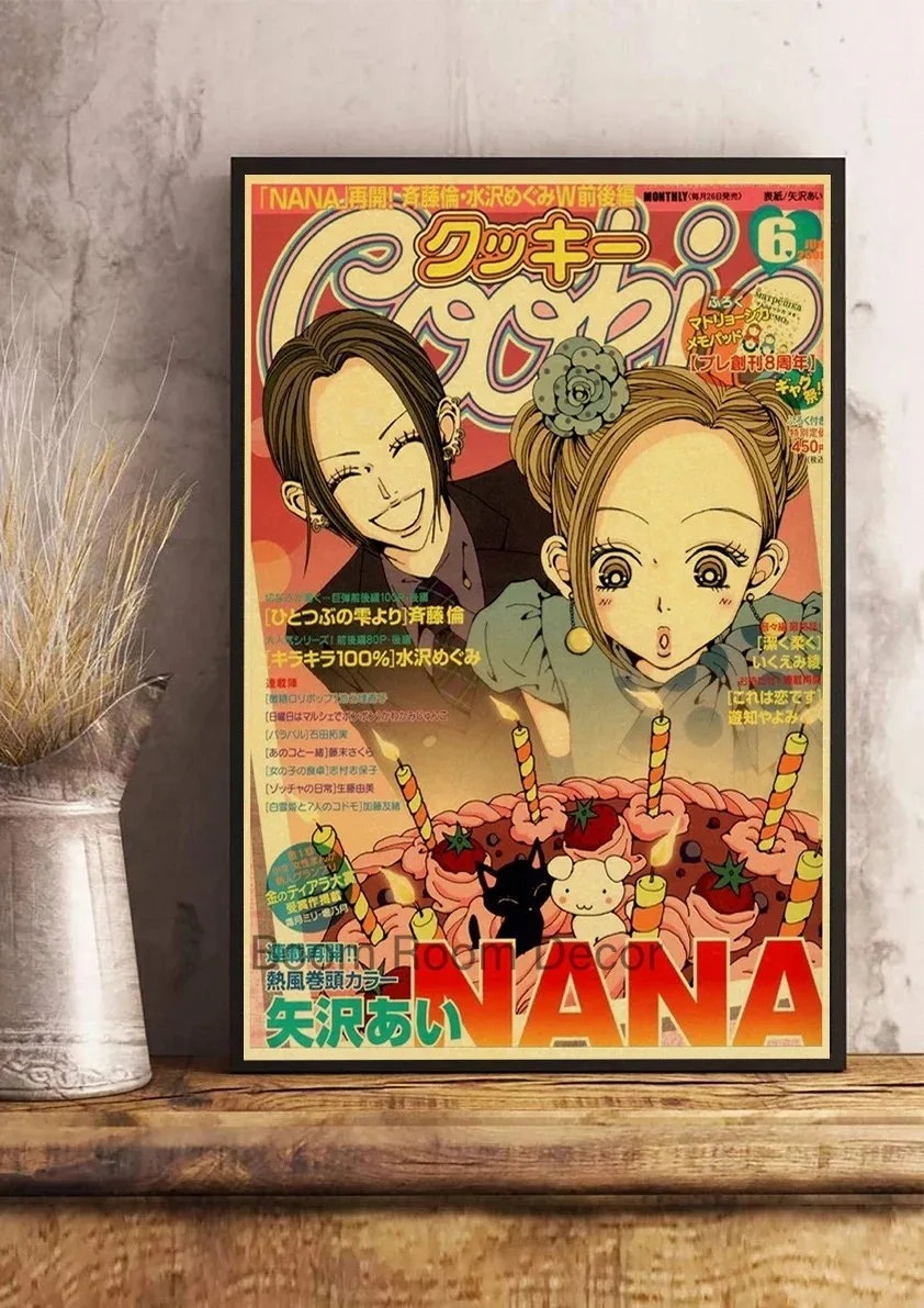 Plakat NANA - anime w stylu retro Czerwony