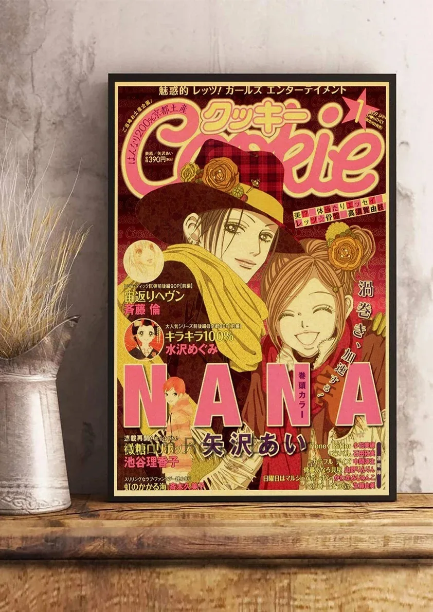 Plakat NANA - anime w stylu retro Fioletowy
