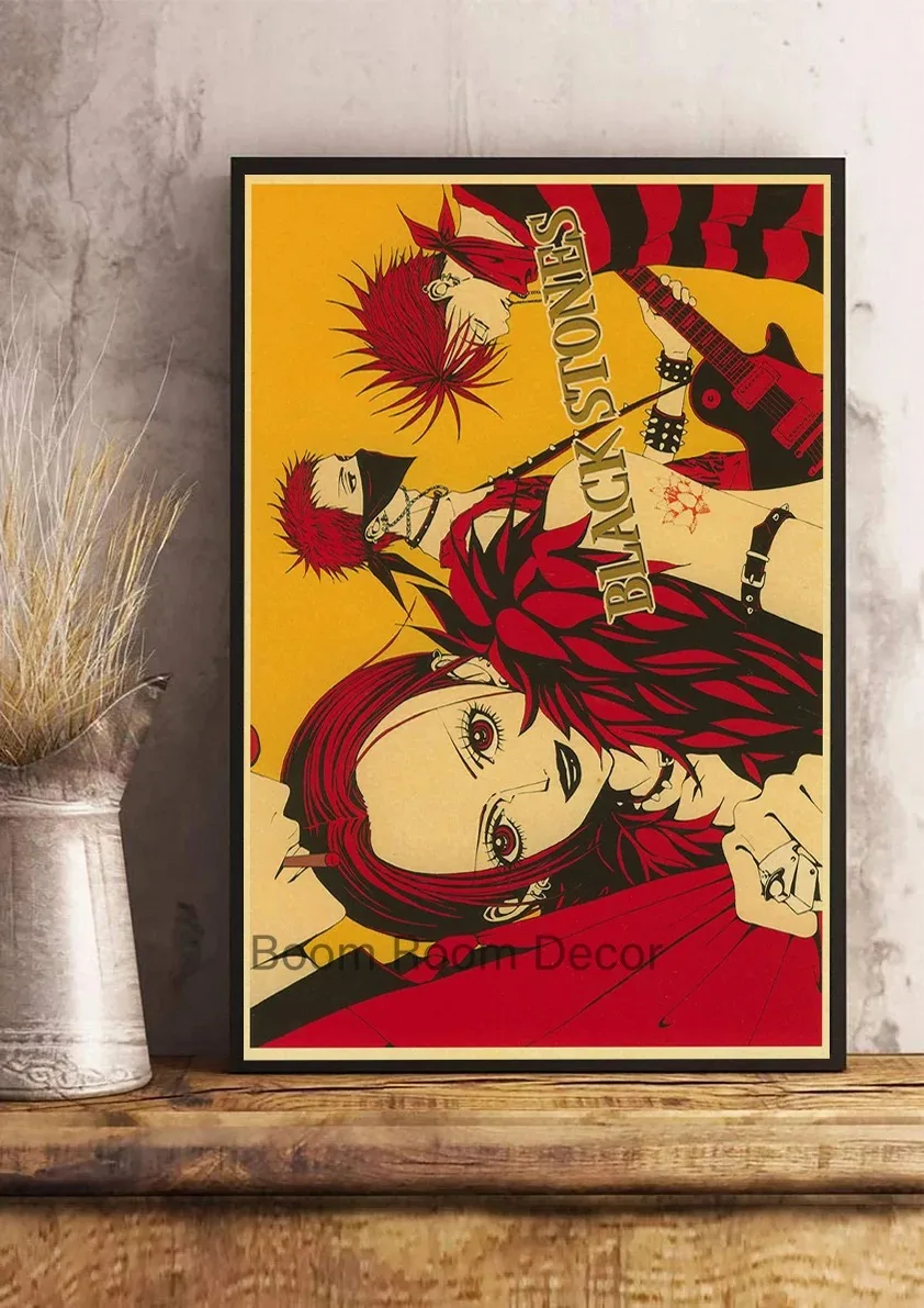 Plakat NANA - anime w stylu retro Jasnoszary