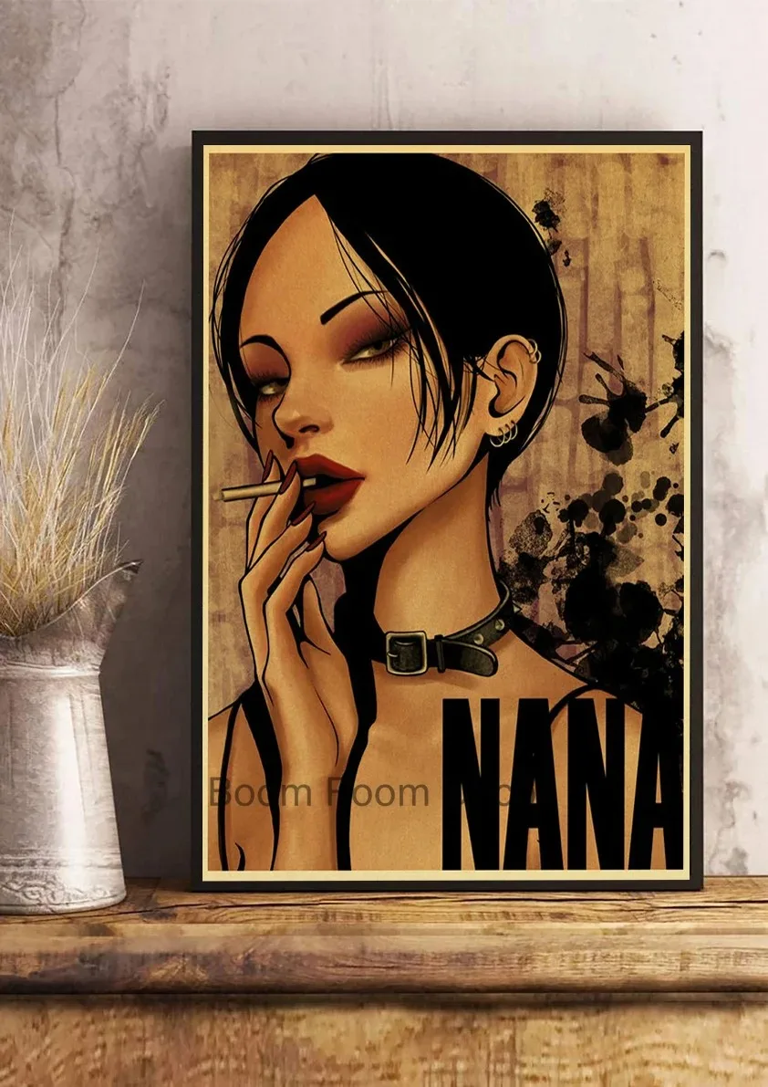 Plakat NANA – anime w stylu retro Różowy