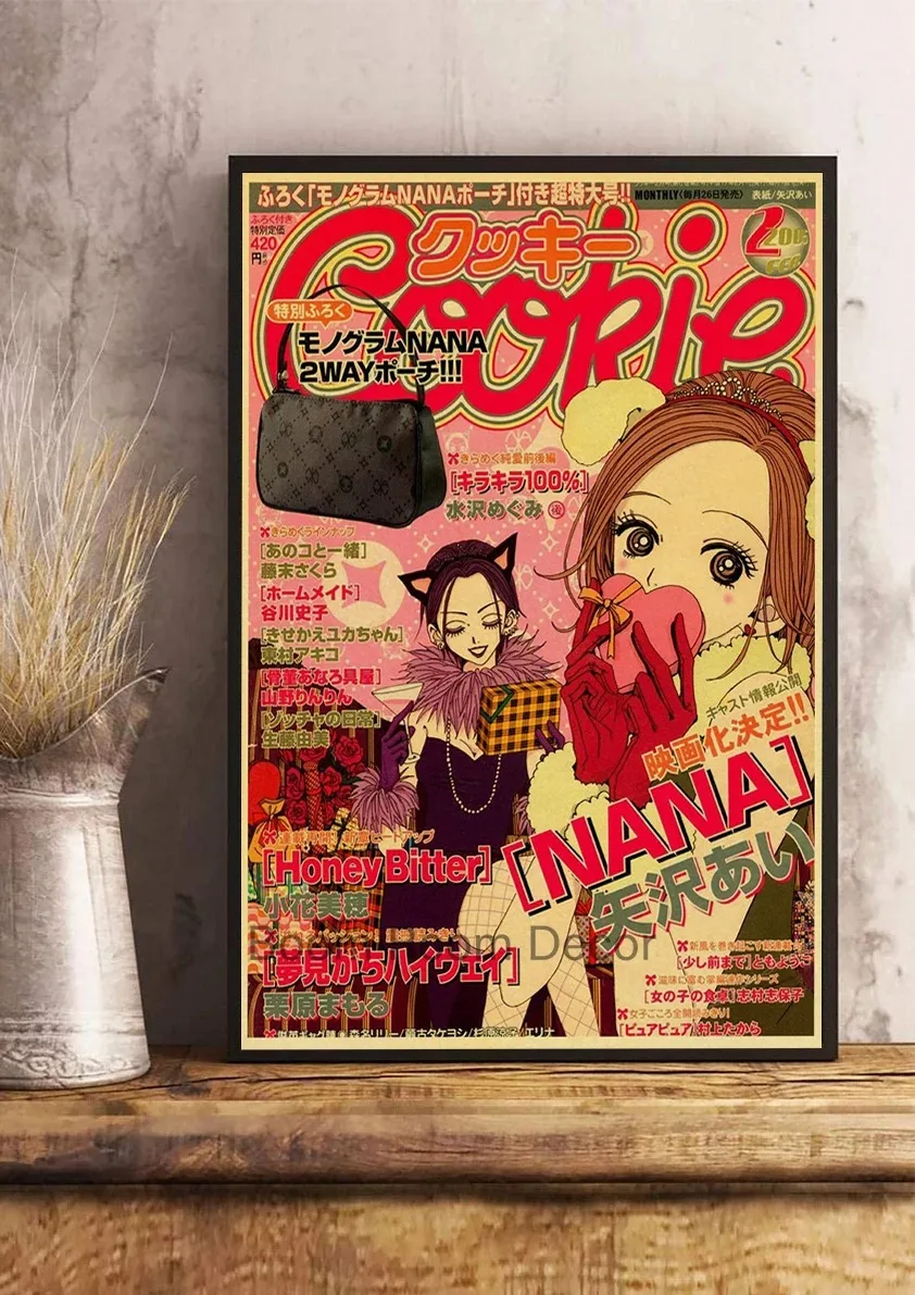 Plakat NANA - anime w stylu retro żółty