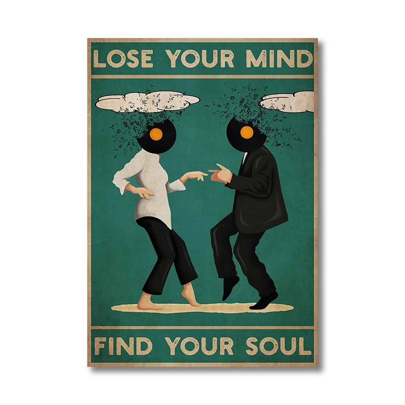 Plakat z napisem Lose Your Mind Find Your Soul żółty
