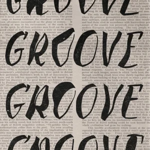 Plakat z napisem retro typografia Fioletowy