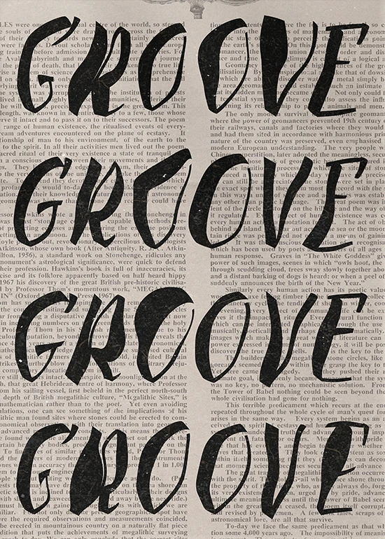Plakat z napisem retro typografia Fioletowy
