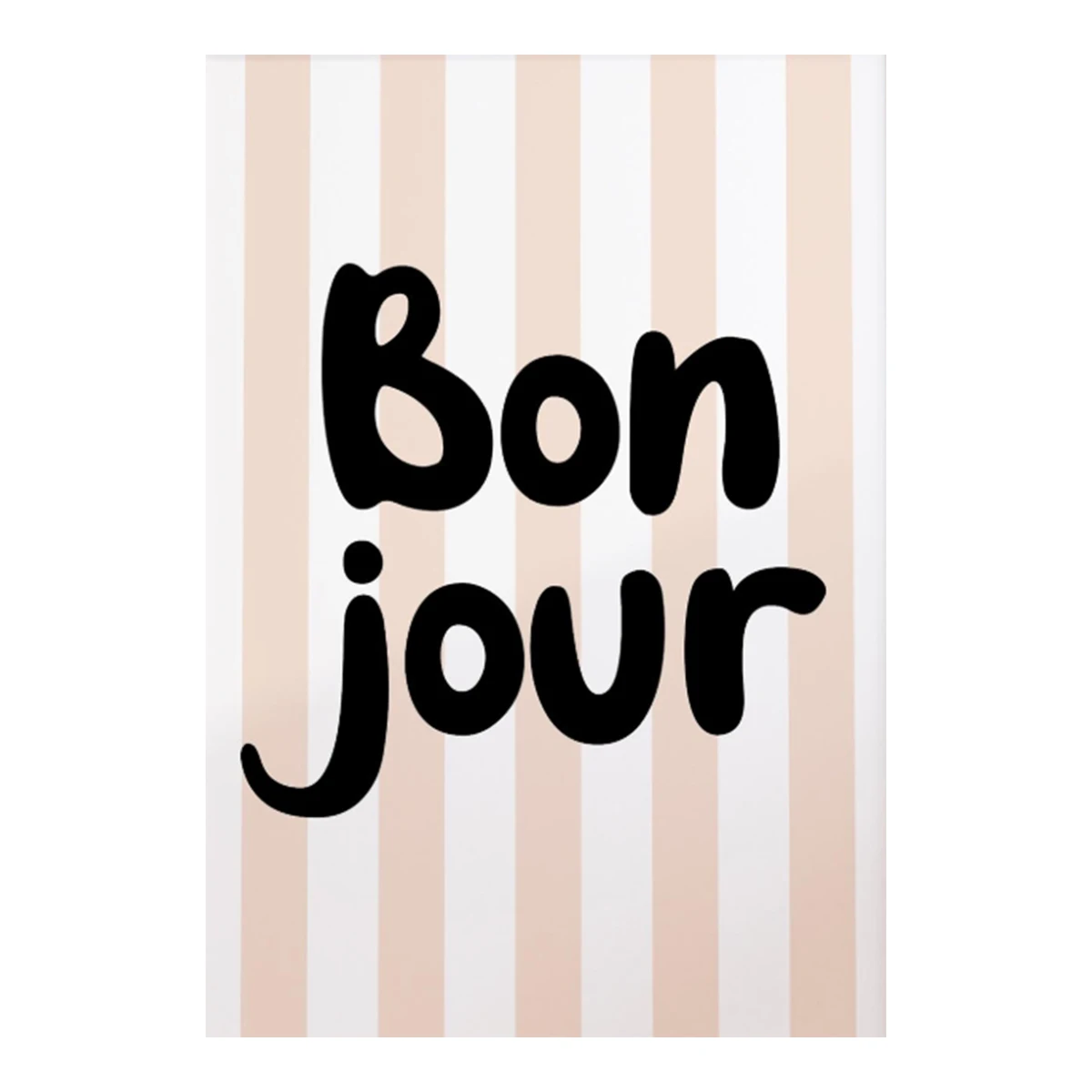 Plakat z napisami Hello Bonjour - kolorowe paski Wzór 4