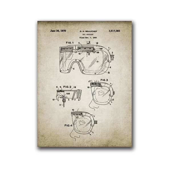 Plakat Narciarski Vintage Retro Wzór 4