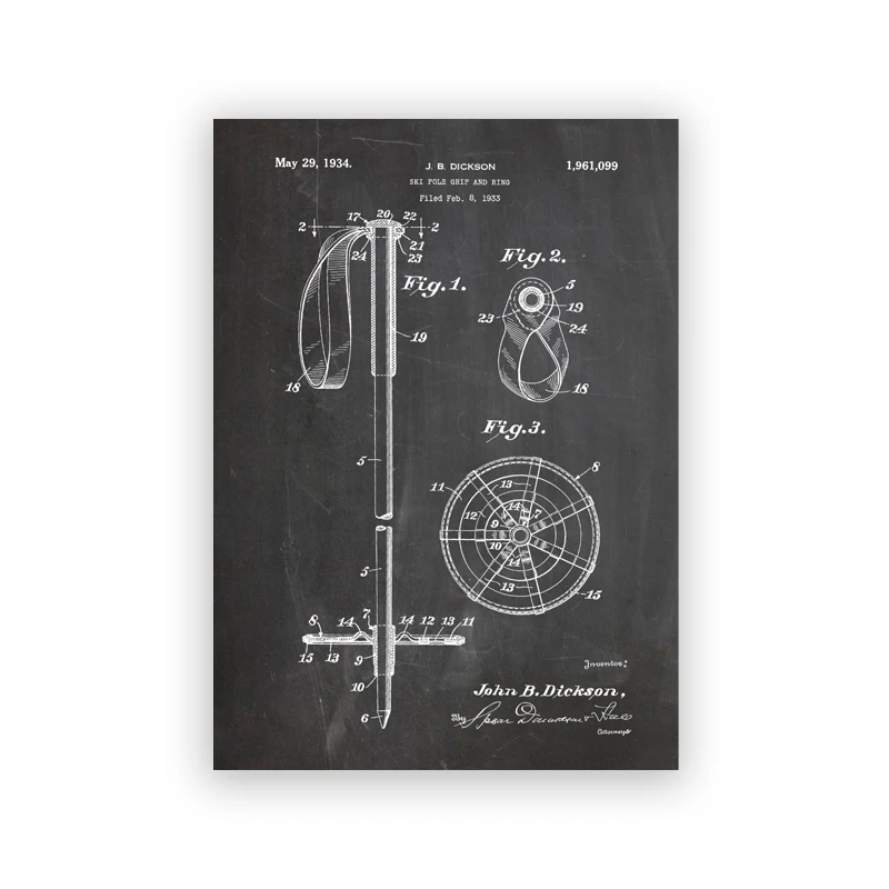 Plakat Narciarski Vintage Retro Wzór 7