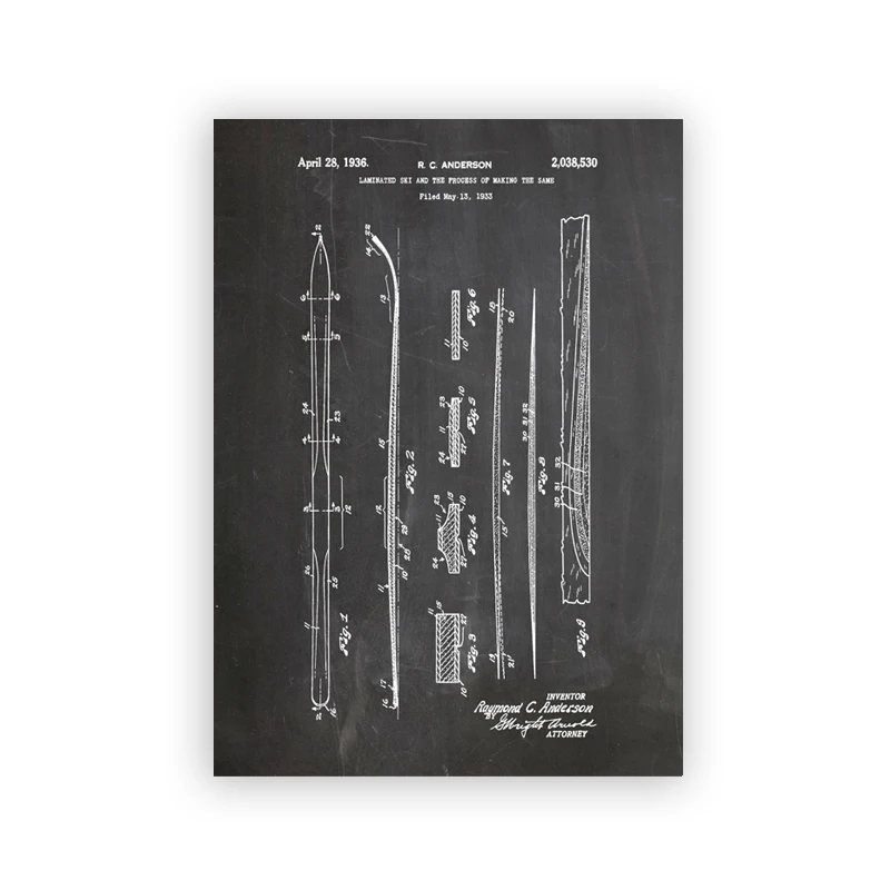 Plakat Narciarski Vintage Retro Wzór 8