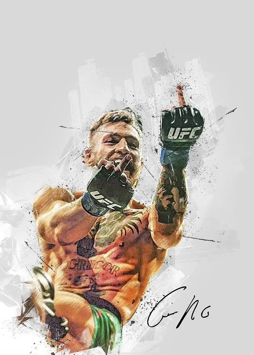 Plakat Nate Diaz - motywacja bokserska Biały