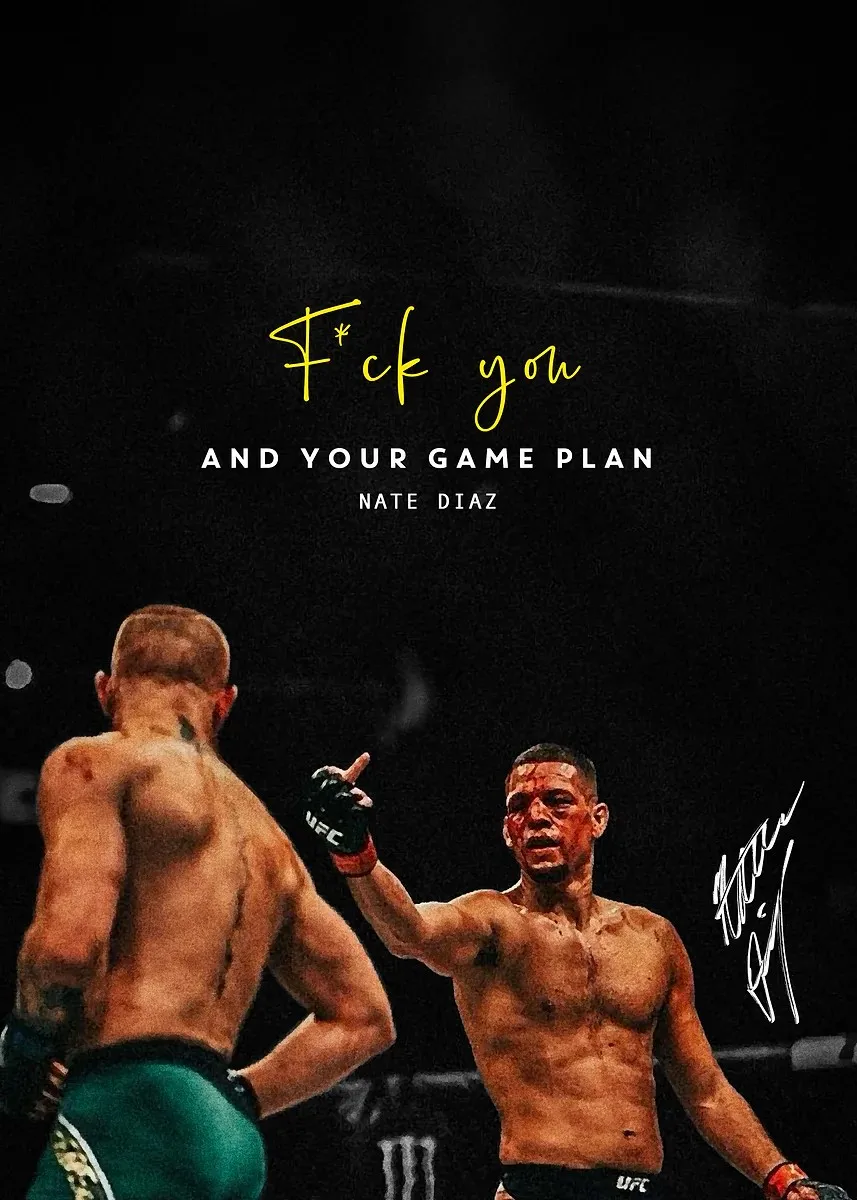 Plakat Nate Diaz - motywacja bokserska Niebieski