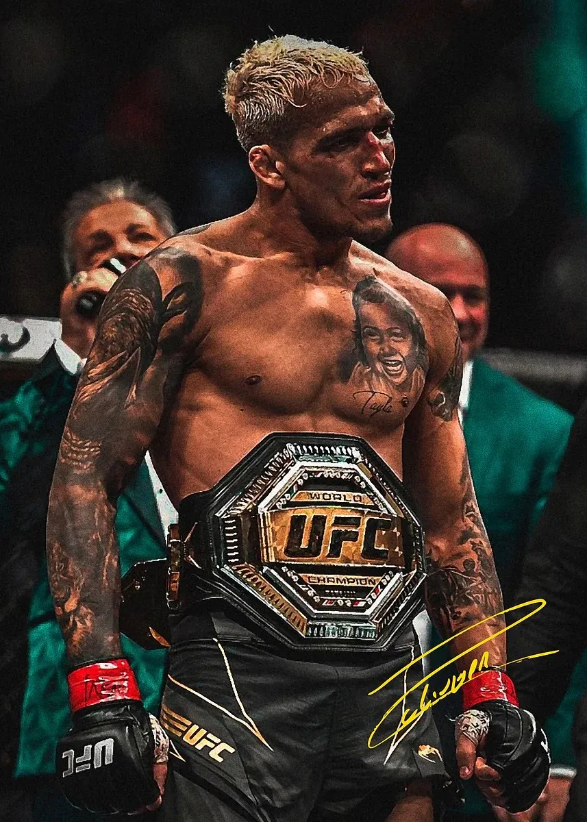 Plakat Nate Diaz - motywacja bokserska żółty