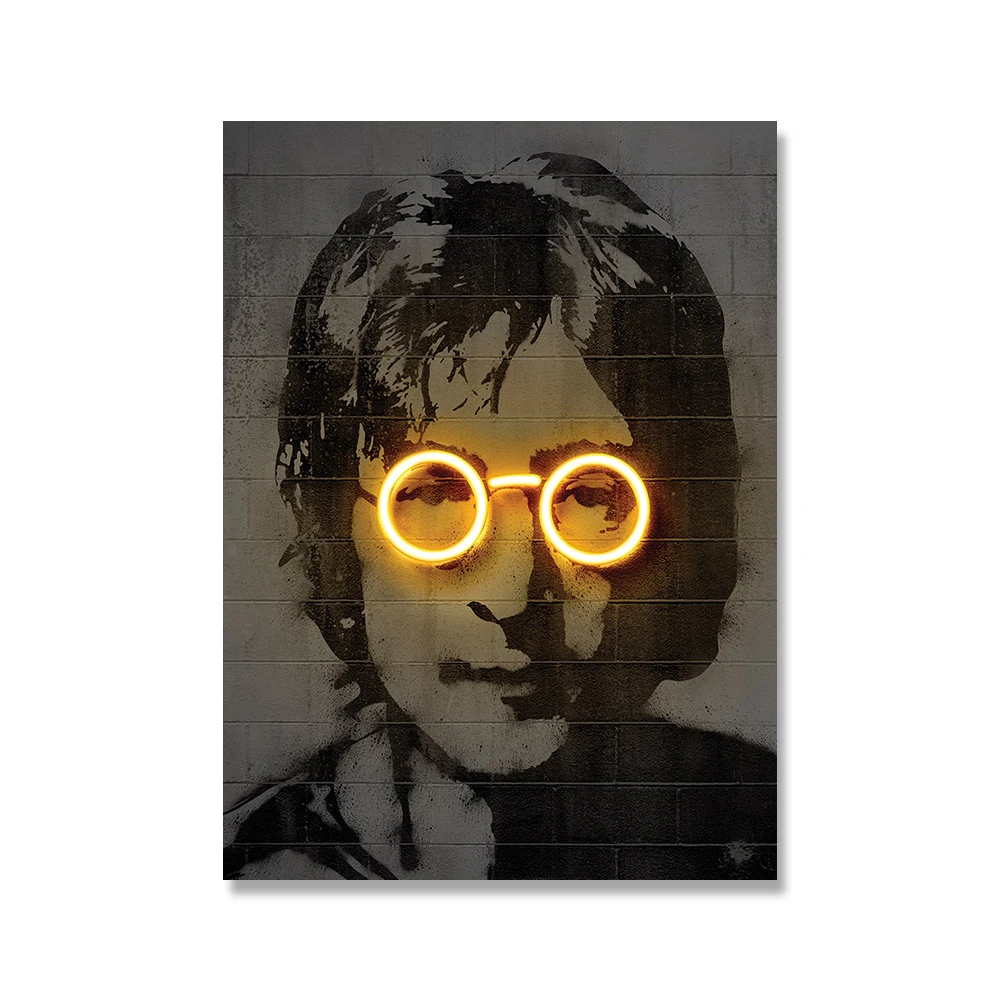 Plakat neon Mona Lisa robot Wzór 4