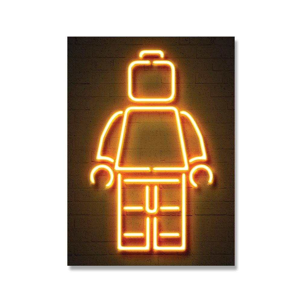 Plakat neon Mona Lisa robot Wzór 5