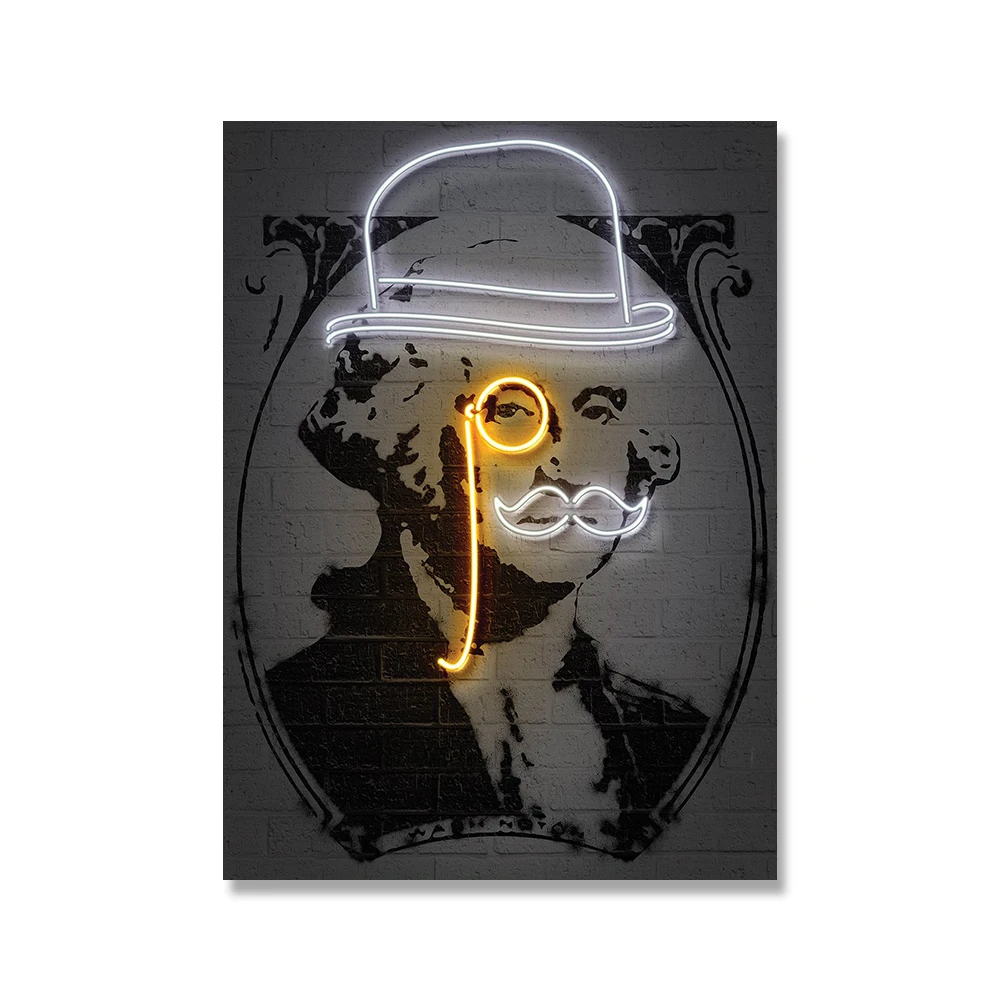 Plakat neon Mona Lisa robot Wzór 7