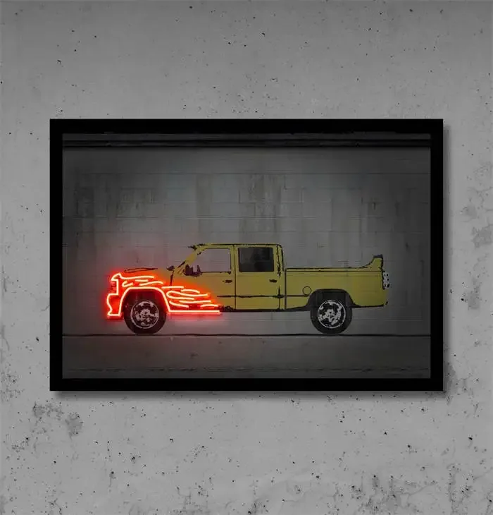 Plakat neonowe auto Powrót do przyszłości Fioletowy/фиолетовый