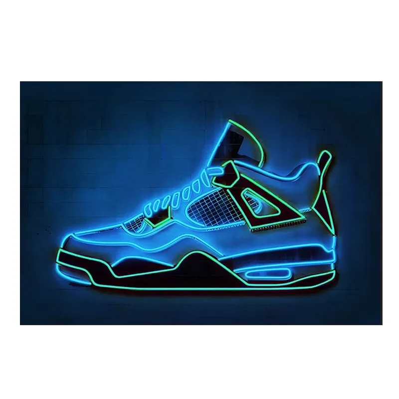 Neonowe sneakersy - plakat do pokoju chłopca Wzór 2