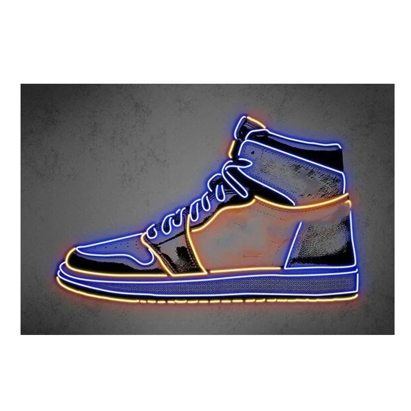 Neonowe sneakersy - plakat do pokoju chłopca Wzór 4