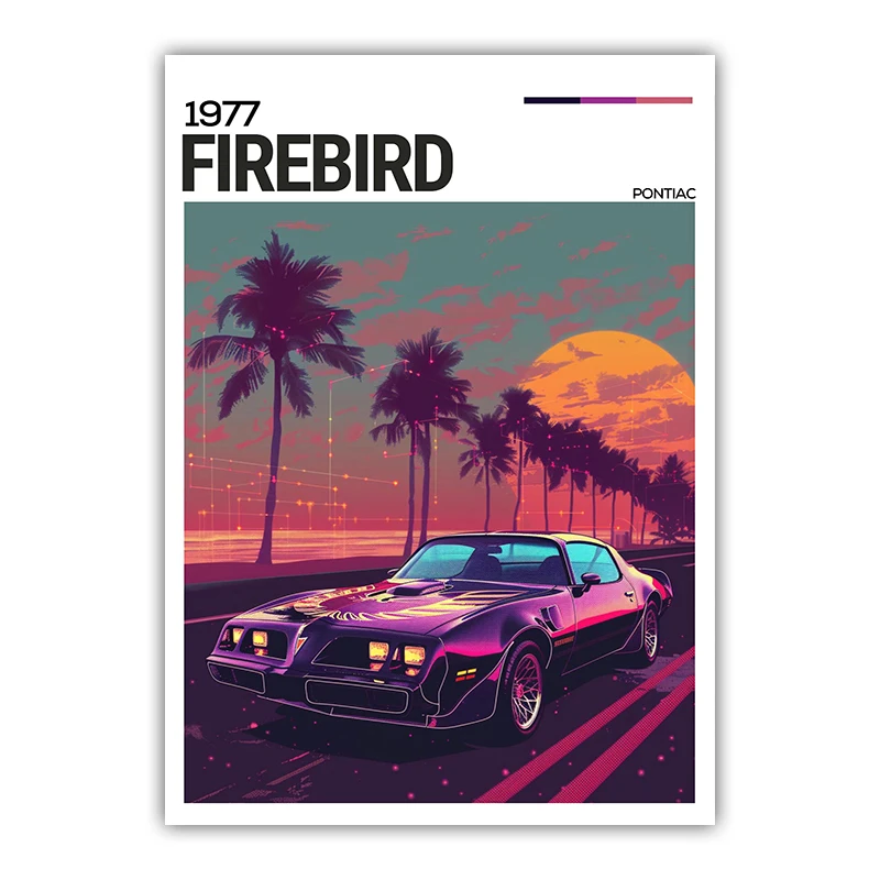 Plakat neonowy samochód sportowy street cars Beżowy