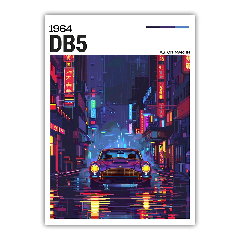 Plakat neonowy samochód sportowy street cars Czekolada