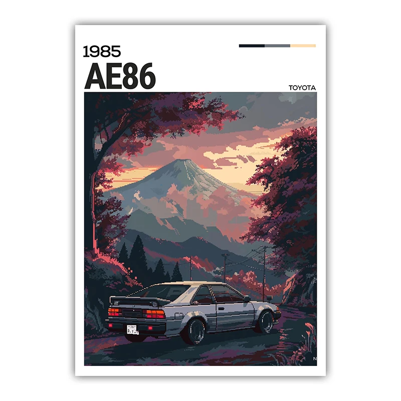 Plakat neonowy samochód sportowy street cars Kolba