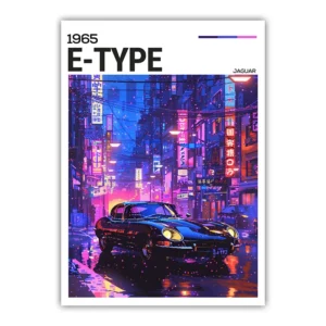 Plakat neonowy samochód sportowy street cars Różowy